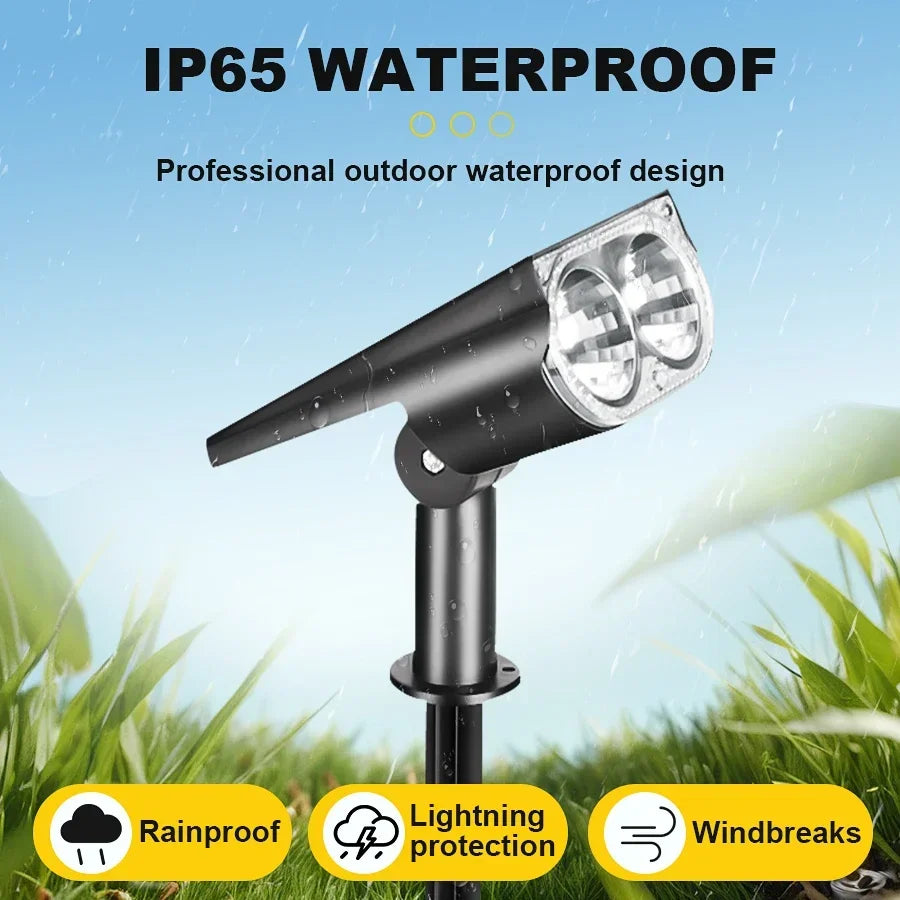 projecteur solaire extérieur led rgb réglable moderne noir ip65