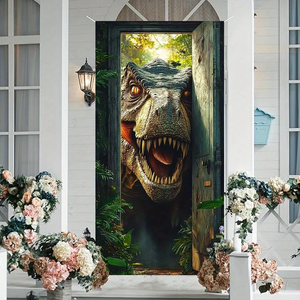 décoration murale autocollant dinosaure forêt feuilles verte occasionnellement événements anniversaires fêtes mariage noël