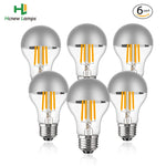 ampoule led filament doré effet miroir culot e27 vintage transparente argentée 25000h 8w 220v