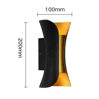 applique murale or noir ondulé contemporain ip65 led 2492000lm 90260v fixations