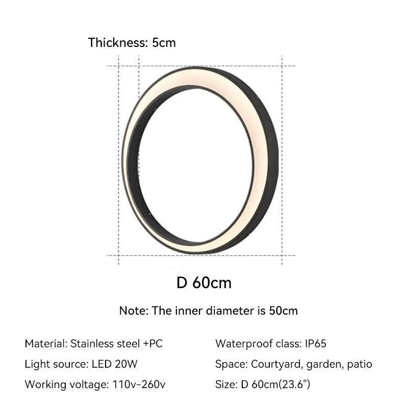 lampe murale extérieure moderne ip65 led blanc noir résistante eau 110v 240v