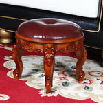 tabouret sculpté cuir tissu brodé classique baroque élégant maison salon chambre