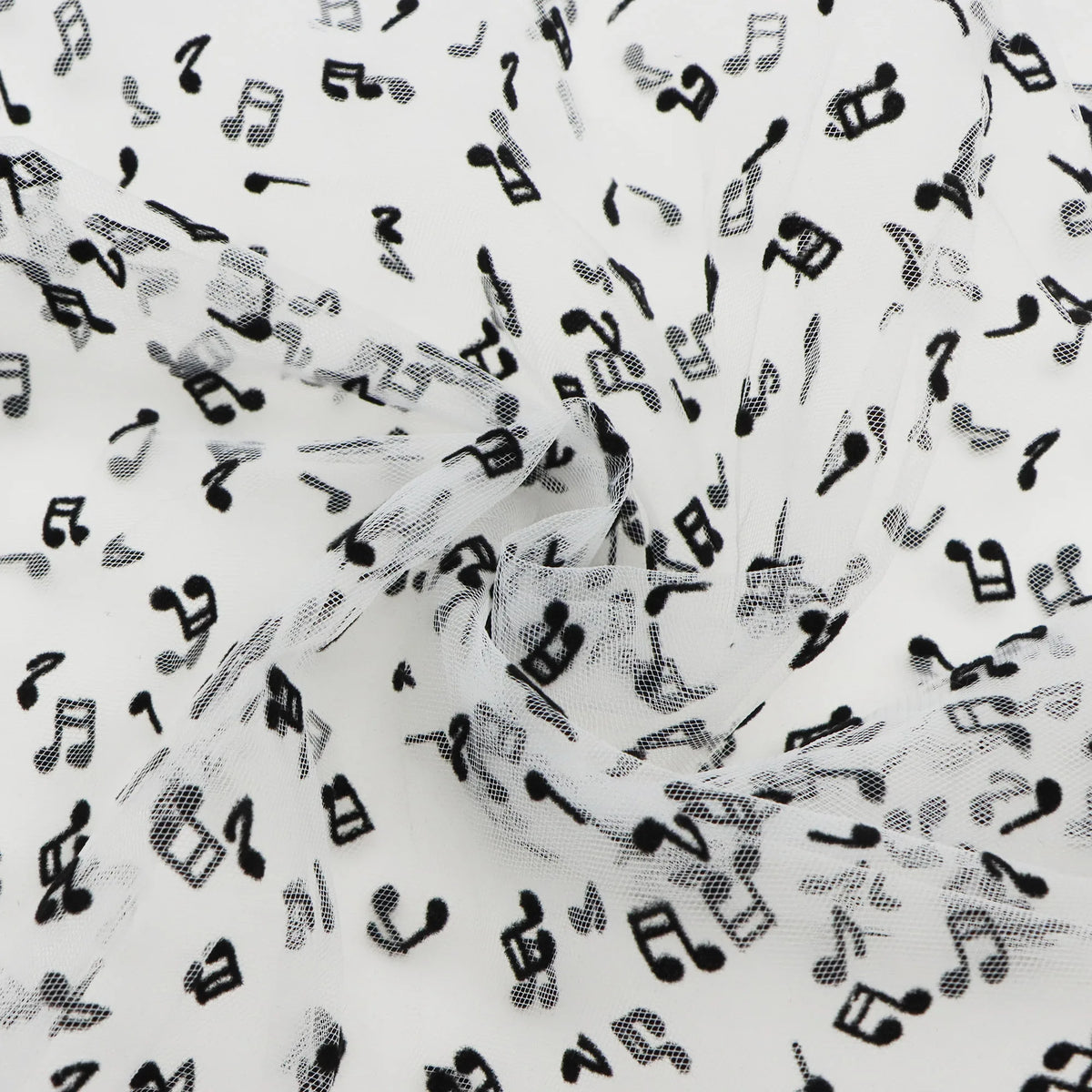 tissu blanc notes musicales semi transparent brocart polyester occasion bricolage moderne graphique