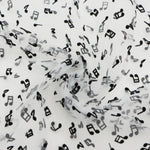 tissu blanc notes musicales semi transparent brocart polyester occasion bricolage moderne graphique