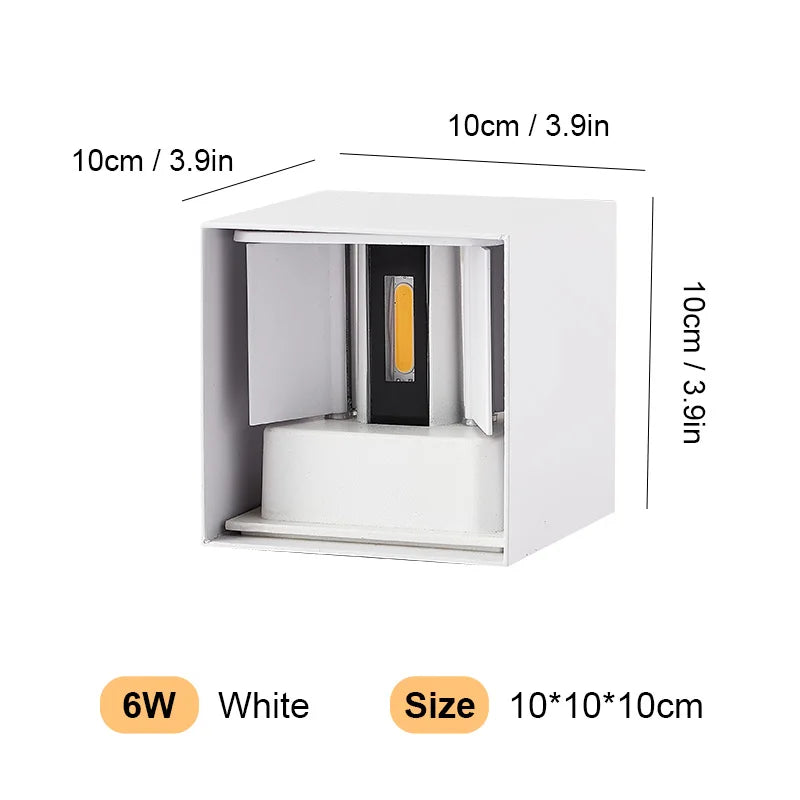 applique murale contemporaine led 24w 12w 6w noir blanche aluminium étanche ip65