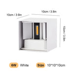 applique murale contemporaine led 24w 12w 6w noir blanche aluminium étanche ip65
