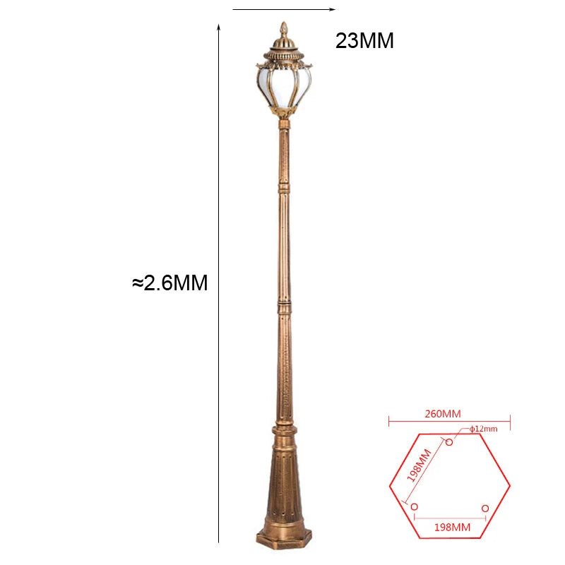 poteau lumière vintage noir bronze floralextérieur éclairage public ip65 led ac 110240v