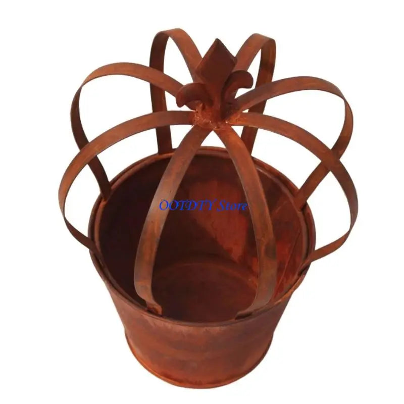 pots fleurs rustiques couronne forme adulte jardin balcon rouille vintage