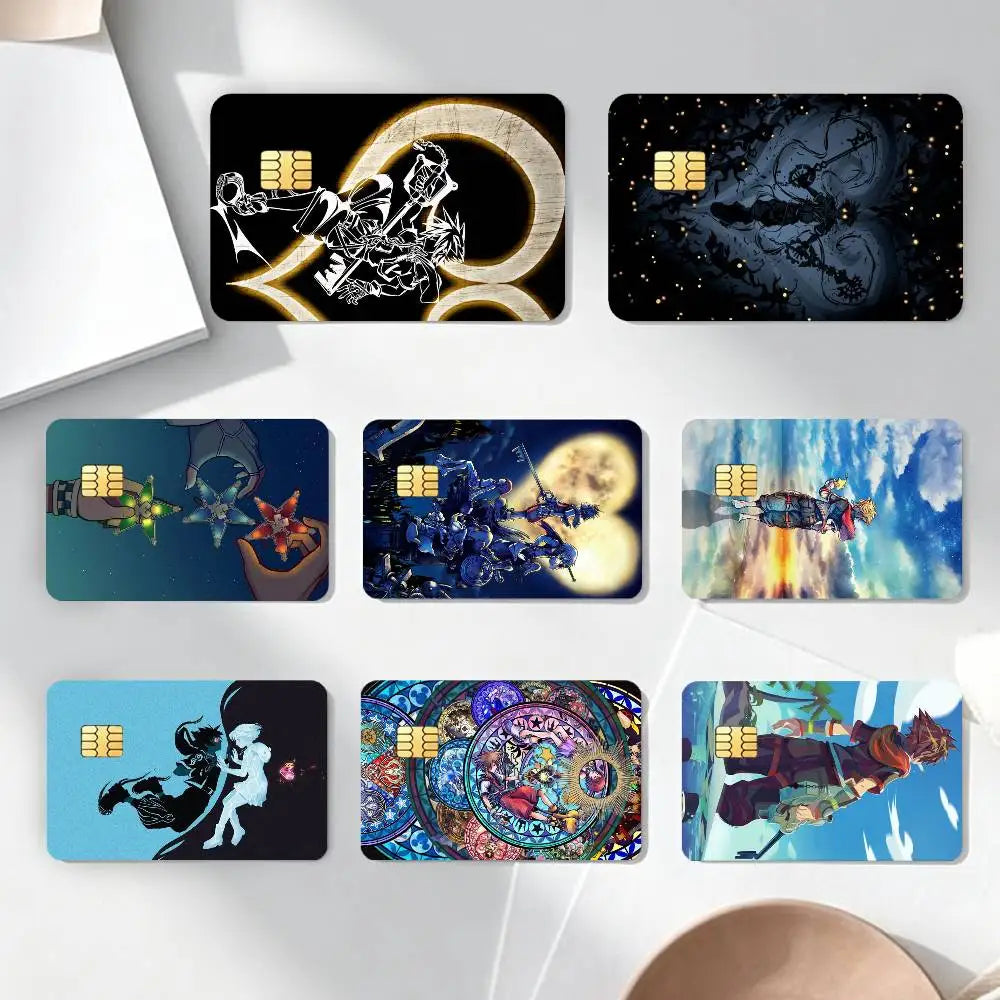 autocollants carte credit anime personnalisables anti rayures antipoussiere reflective 85.6x53.9mm