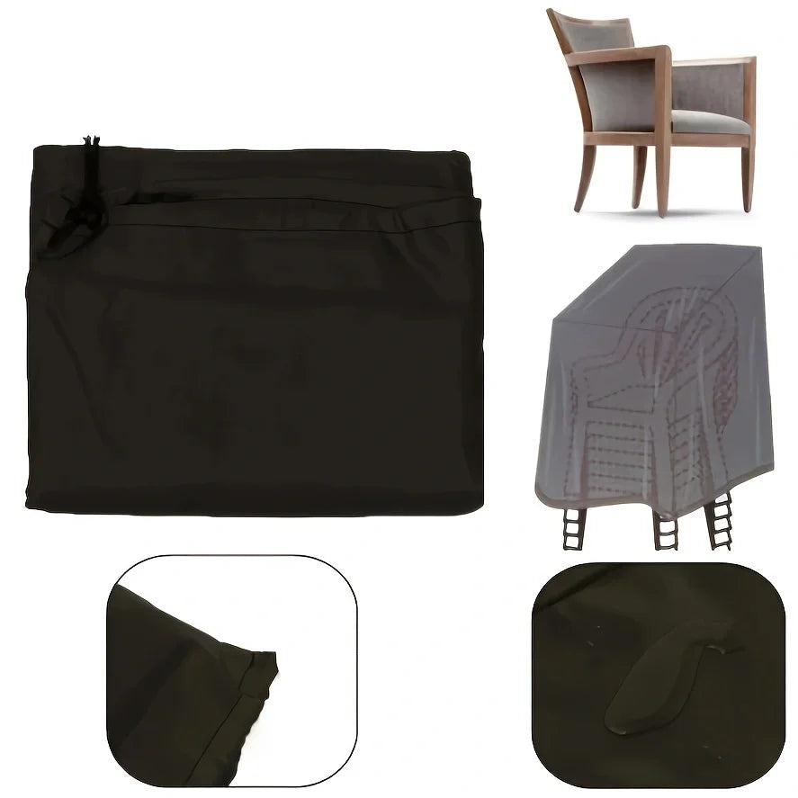housse protection chaise extérieure polyester noir moderne élégante fermeture glissière uv résistante imperméable ventiléeextérieur
