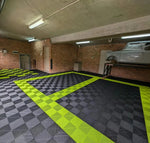 tapis sol antidérapant carreaux géométriques moderne gris noir rouge jaune bleu