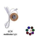 veilleuse led rechargeable bois moderne base présentation lumineuse cable usb controle rond minimaliste 6cm