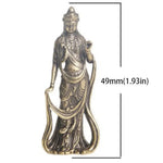 statue bouddhiste miniature dorée traditionnelle relief détails vêtements bronze religieux