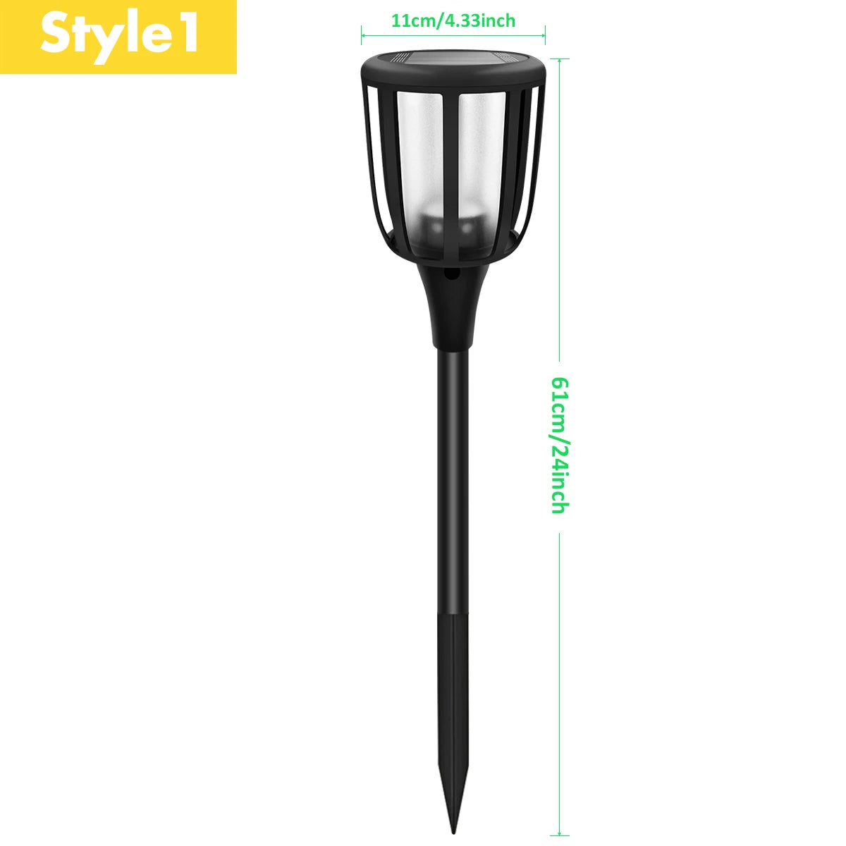lampe solaire décorative triangle noir effet flamme moderne extérieure autoinstallation led ip65