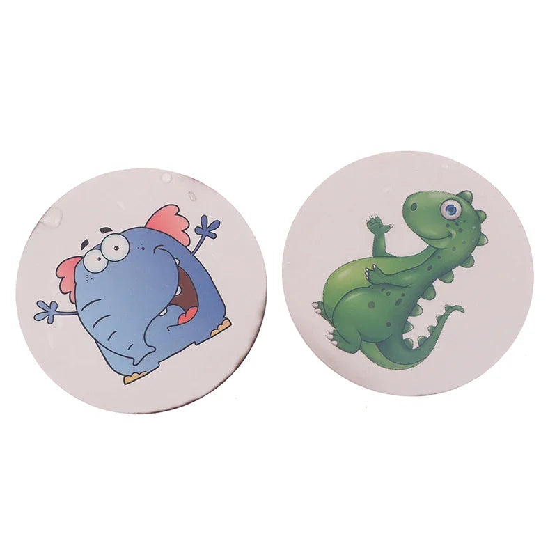 autocollants aimants multicolores dessins animés cartoon fée dinosaure lapin éléphant zèbre enfants urinoir thermochromique