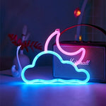 néon lumineux étoile nuage chauve souris foudre planète moderne minimaliste câble adaptateur