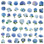 autocollants fleurs hydrangeas bleu violet blanc 50pièces bricolage scrapbooking téléphone bagages skateboard imperméables