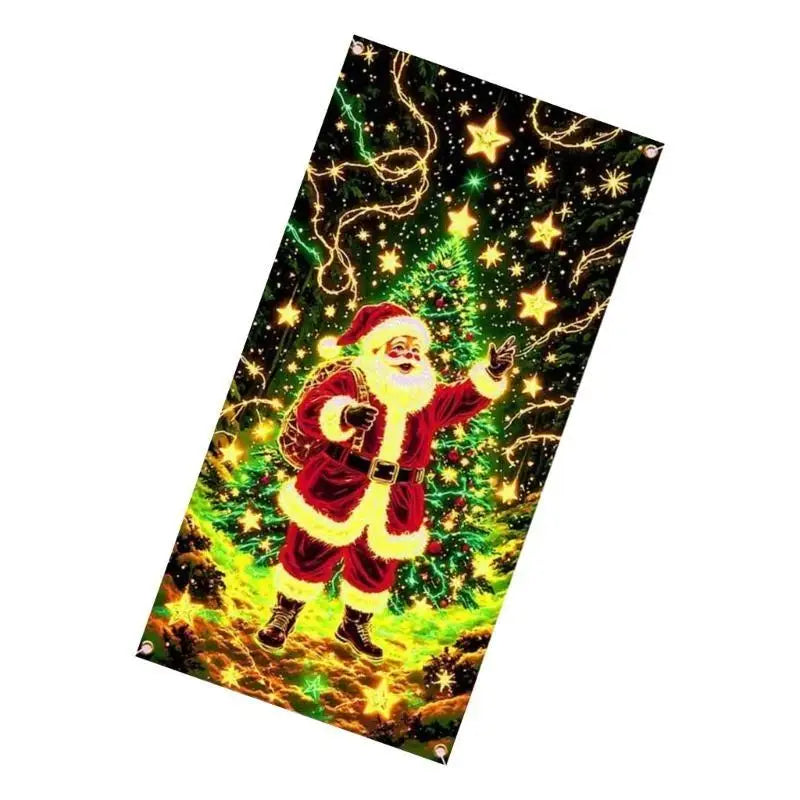 rideau lumineux festif noel motifs retro santa claus neons occlusifs festive deco exterieur