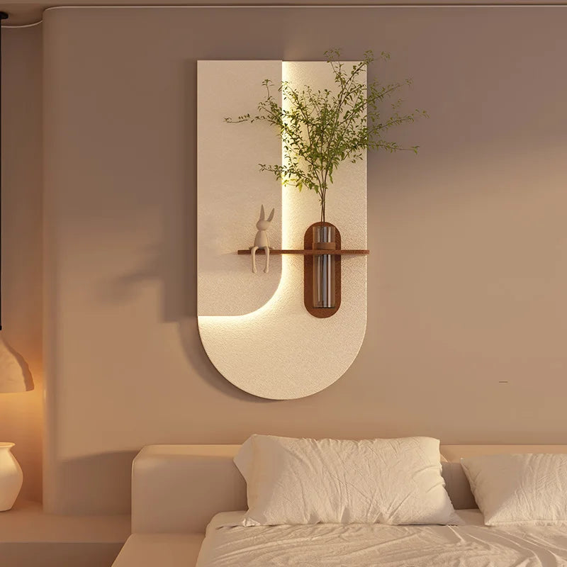Lampe murale LED plante en grès noir pour couloir moderne