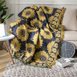 couverture coton tournesol bleu vintage portable anti boulochage printemps automne pique nique maison