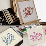 stencils peinture fleurs motifs floraux clips artisanal décoration papillons feuilles variés