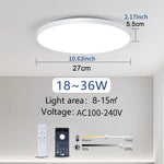 plafonnier led moderne télécommande application blanc noir minimaliste