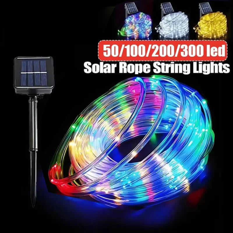 guirlande lumineuse led multicolore moderne extérieure solaire 32m 200leds ip65