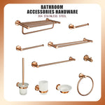 accessoires salle bain or rose finition brossée moderne porte savon papier toilette serviettes métal