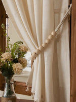 rideau blanc crème semi transparent moderne ruban franges maille fine polyesterextérieur fenêtre plate