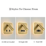 lampe murale multifonctionnelle moderne rechargeable usb noir blanc bronze laiton