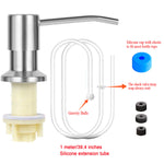distributeur liquide moderne argenté adhésif corps plastique tête inoxydable tube silicone bouteille plastique minimaliste