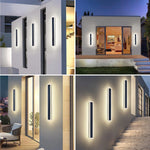 lampe murale solaire ip65 led moderne autoallumage noir blanc panneaux solaires minimalisteextérieur jardin