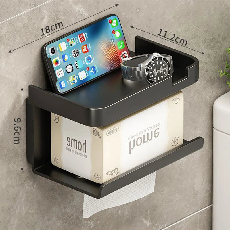 porte serviettes mural support téléphone montre parfum moderne vis gris métallisé mat respectueux environnement