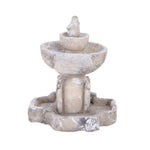 fontaine miniature résine marron gris texture vieillie artisanal paysagiste décoration maison bricolage rustic