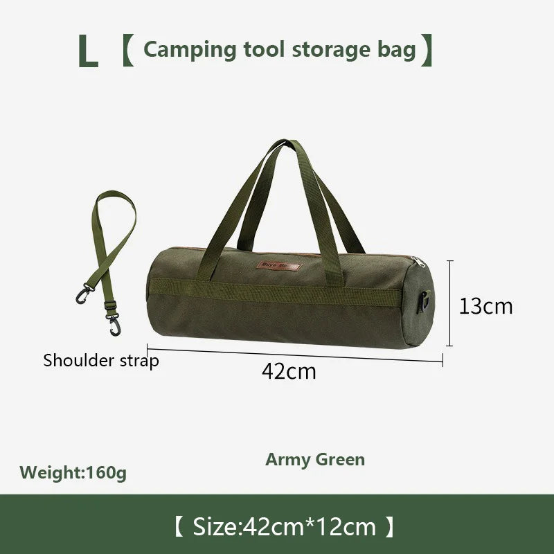 sac main khaki vert armée noir toile épaisse pratique robuste poignées amovibles campagne outils