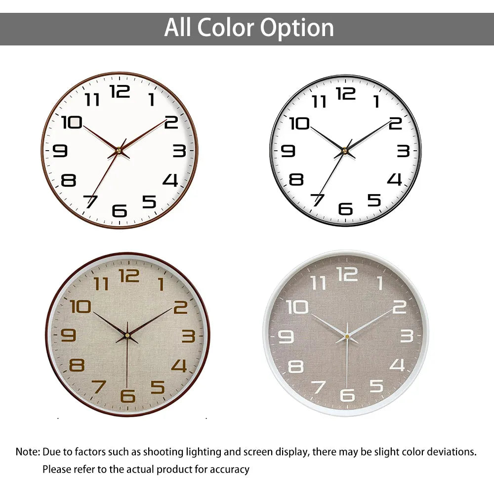 horloge murale moderne aiguille quartz blanc marron doré inch 10 inch 12 inch minimaliste