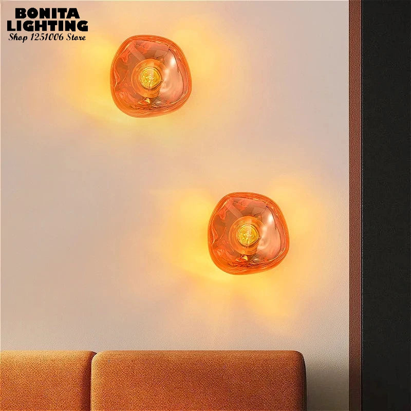 applique murale verre texturé or moderne éclairage quotidien fixée mur opacité lumière led 249