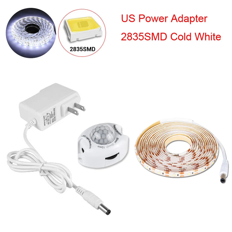 bande led détecteur mouvement blanc blanc chaud moderne adhésif 1m 3m 5m étanche veilleuse