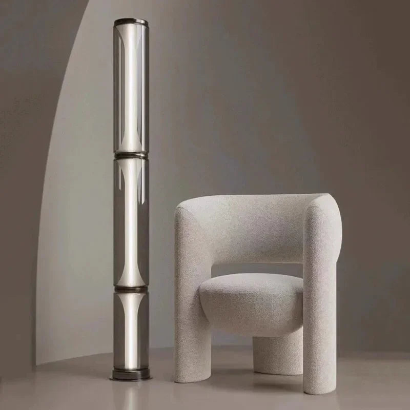 lampe led bambou verre minimaliste moderne argenté noir chambre salon
