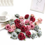fleurs artificielles roses bouquet blanc rose violet 10 pièces décoration mariage