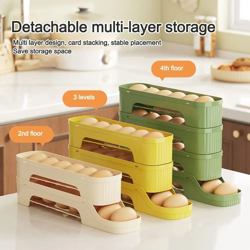 rangement d'oeufs moderne plié vert jaune beige durable cuisine réfrigérateur organisation pratique économique efficace