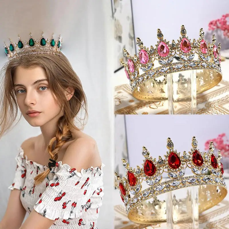 décoration gâteau couronne strass or bleu rouge rose vert élégante adhésive anniversaire fille festive