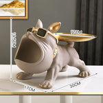 statue chien noir gris orange verte résine main doré bijoux clés moderne européen