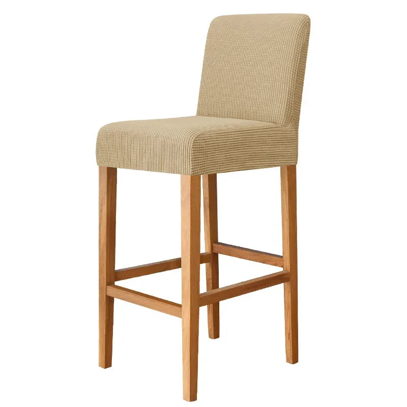 Housse chaise jaune rayée moderne adhésive polyester bar stool banquet