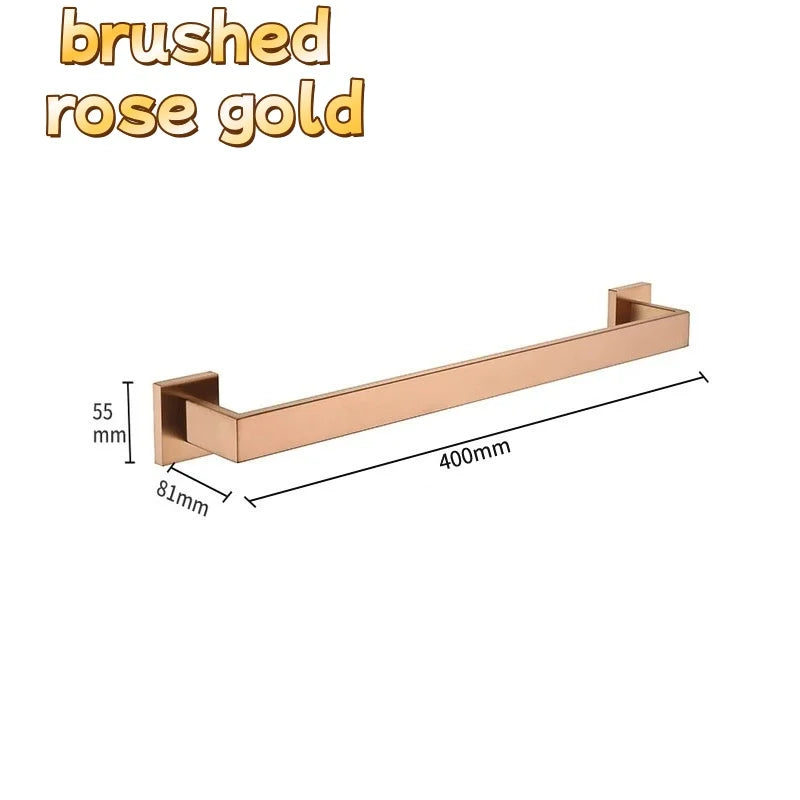 accessoires salle bain or rose moderne porte serviettes mural fixations métal
