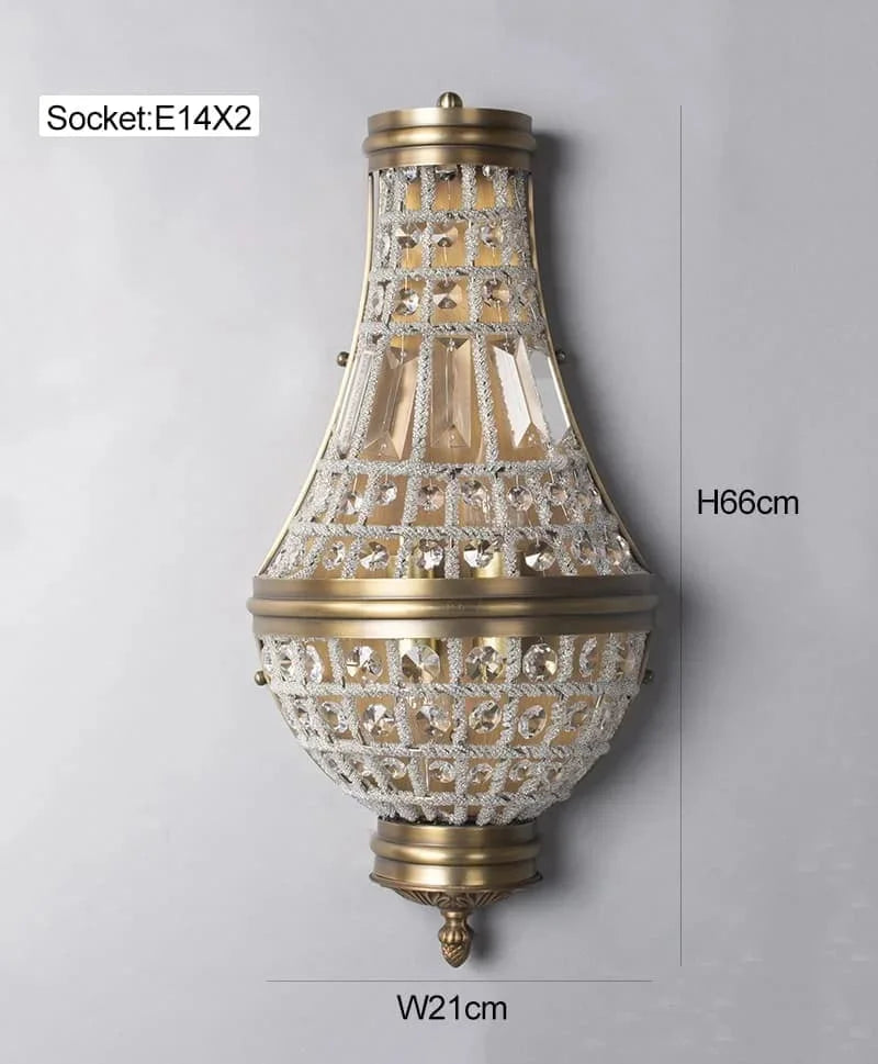 lustre suspension vintage doré cristal élégant rétro strass transparent chambre salle manger
