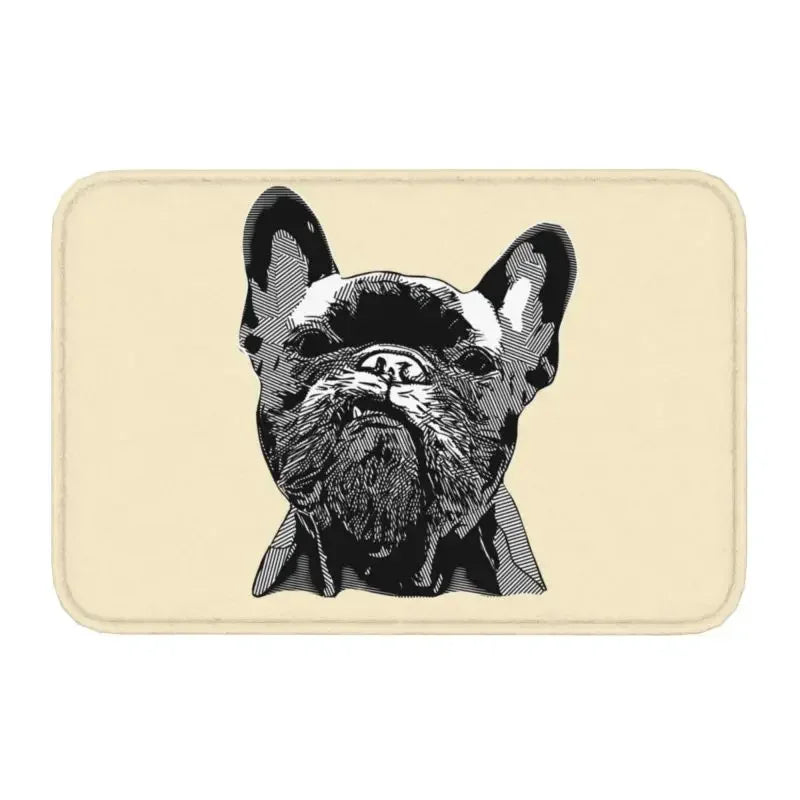 tapis porte intérieur beige motif chien noir blanc moderne antidérapant imperméable salon cuisine
