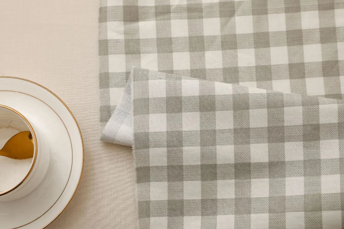 tissu coton imprimé carreaux rose gris bleu beige orange classique serviettes table 160cm non