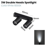 projecteur led noir moderne aimanté rail 12v 2w 2000lm industrial