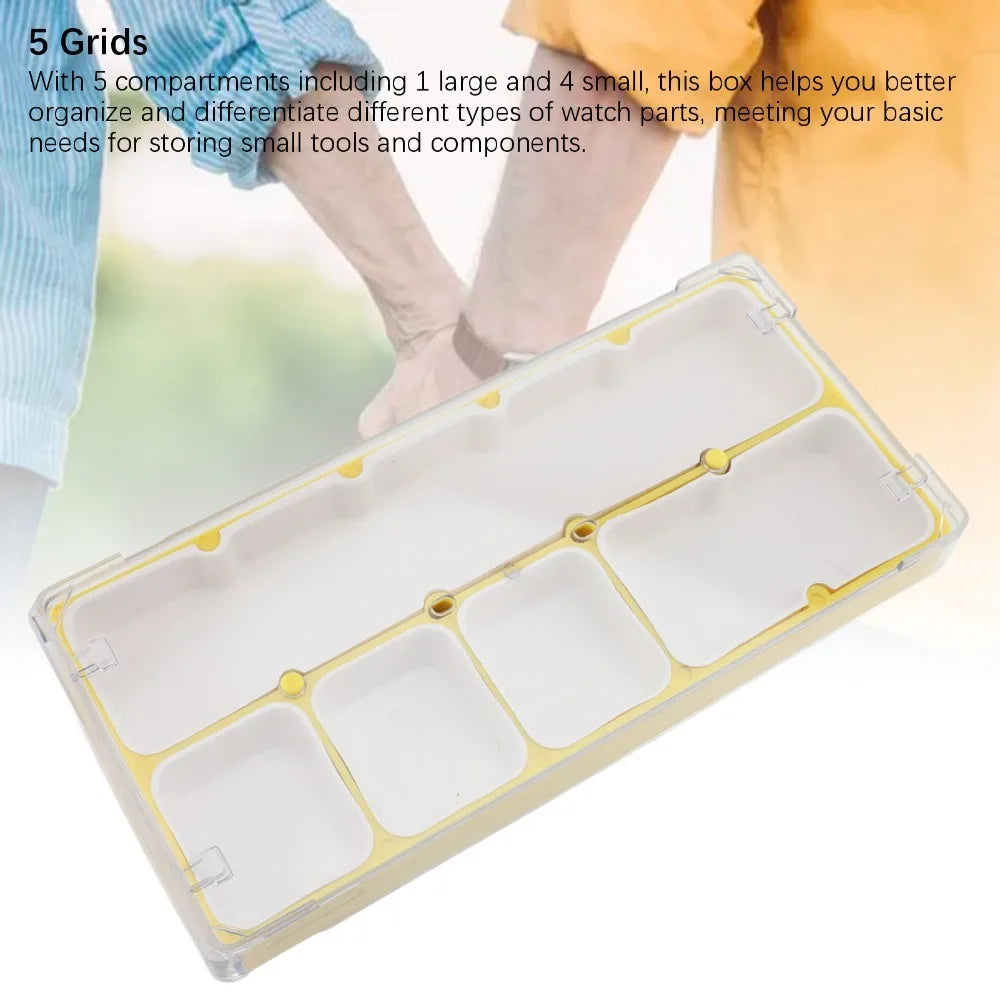 boîte rangement transparente pièces montre compartiments séparateurs pratique moderne espaces grandes petites dimensions clips